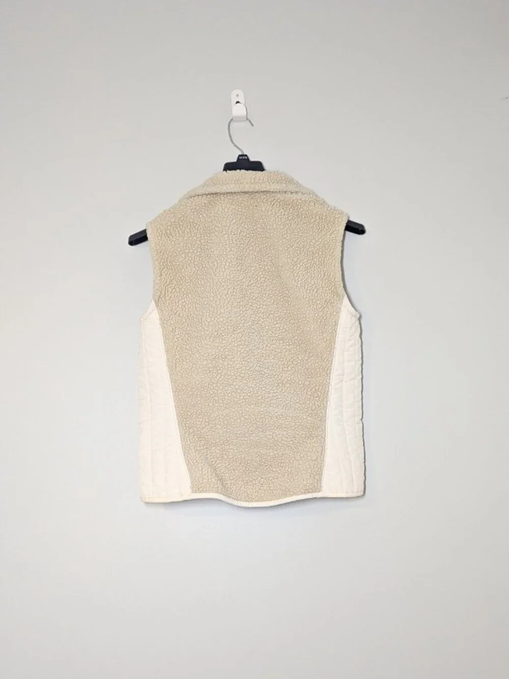 Patagonia Synchilla Fleece Vest Cream Oatmeal Full Zip S EUC Gorpcore Cozy Hike
